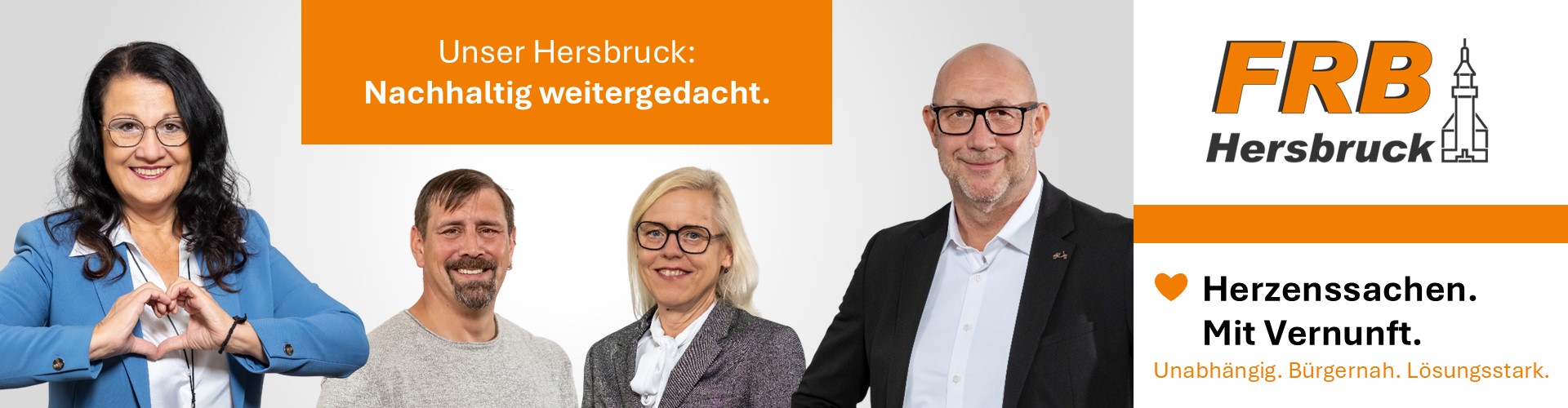 Irmgard Raum, Manuel Neuner, Tanja Heinder und Volker Hegel haben eine gemeinsame Herzenssache für unser Hersbruck: ❤ Nachhaltig weitergedacht.